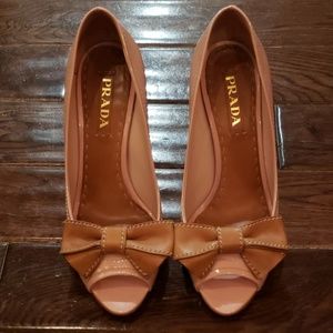 Prada peep-toe heels without box
